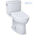 Product Image of WASHLET+ Drake II Two-Piece Elongated 1.28 GPF Toilet with Auto Flush WASHLET+ S7 Contemporary Bidet Seat, Cotton White - MW4544726CEFGA#01