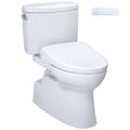 Product Image of WASHLET+ Vespin II Two-Piece Elongated 1.28 GPF Toilet with Auto Flush WASHLET+ S7A Contemporary Bidet Seat, Cotton White - MW4744736CEFGA#01