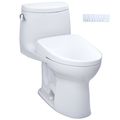 Product Image of WASHLET+ UltraMax II One-Piece Elongated 1.28 GPF Toilet and WASHLET+ S7 Contemporary Bidet Seat, Cotton White - MW6044726CEFG#01