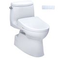 Product Image of WASHLET+ Carlyle II One-Piece Elongated 1.28 GPF Toilet with Auto Flush WASHLET+ S7 Contemporary Bidet Seat, Cotton White - MW6144726CEFGA#01