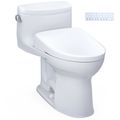 Product Image of WASHLET+ Supreme II One-Piece Elongated 1.28 GPF Toilet and WASHLET+ S7 Contemporary Bidet Seat, Cotton White - MW6344726CEFG#01