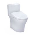 Product Image of WASHLET+ Aquia IV One-Piece Elongated Dual Flush 1.28 and 0.9 GPF Toilet with Auto Flush S7A Contemporary Bidet Seat, Cotton White - MW6464736CEMFGNA#01