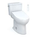 Product Image of Drake WASHLET+ Two-Piece Elongated 1.6 GPF Universal Height TORNADO FLUSH Toilet with C5 Bidet Seat, 10 Inch Rough-In, Cotton White - MW7763084CSFG.10#01