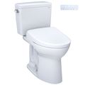 Product Image of Drake WASHLET+ Two-Piece Elongated 1.28 GPF Universal Height TORNADO FLUSH Toilet with S7 Contemporary Bidet Seat, 10 Inch Rough-In, Cotton White - MW7764726CEFG.10#01
