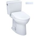 Product Image of Drake WASHLET+ Two-Piece Elongated 1.28 GPF TORNADO FLUSH Toilet with S7 Contemporary Bidet Seat, Cotton White - MW7764726CEG#01