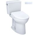 Product Image of Drake WASHLET+ Two-Piece Elongated 1.6 GPF Universal Height TORNADO FLUSH Toilet with S7 Contemporary Bidet Seat, 10 Inch Rough-In, Cotton White - MW7764726CSFG.10#01