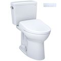 Product Image of Drake WASHLET+ Two-Piece Elongated 1.28 GPF Universal Height TORNADO FLUSH Toilet with S7A Contemporary Bidet Seat, Cotton White - MW7764736CEFG#01