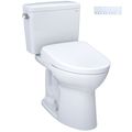 Product Image of Drake WASHLET+ Two-Piece Elongated 1.6 GPF Universal Height TORNADO FLUSH Toilet with S7A Contemporary Bidet Seat, Cotton White - MW7764736CSFG#01