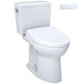 Product Image of Drake WASHLET+ Two-Piece Elongated 1.6 GPF Universal Height TORNADO FLUSH Toilet and S7A Contemporary Bidet Seatwith Auto Flush, Cotton White - MW7764736CSFGA#01