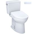 Product Image of Drake WASHLET+ Two-Piece Elongated 1.6 GPF TORNADO FLUSH Toilet with S7A Contemporary Bidet Seat, Cotton White - MW7764736CSG#01