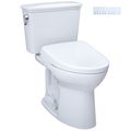 Product Image of Drake Transitional WASHLET+ Two-Piece Elongated 1.28 GPF TORNADO FLUSH Toilet with S7 Contemporary Bidet Seat, Cotton White - MW7864726CEG#01