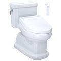 Product Image of WASHLET+ Eco Guinevere Elongated 1.28 GPF Universal Height Toilet with C5 Bidet Seat, Cotton White - MW9743084CEFG#01