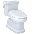 Product Image of WASHLET+ Eco Guinevere Elongated 1.28 GPF Universal Height Toilet with S7 Classic Bidet Seat, Cotton White - MW9744724CEFG#01