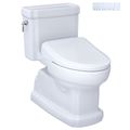 Product Image of WASHLET+ Eco Guinevere Elongated 1.28 GPF Universal Height Toilet, S7A Classic Bidet Seat with AutoFlush and Auto Open/Close, Cotton White - MW9744734CEFGA#01