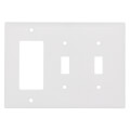 Product Image of 3-Gang Combination Wall Plate, 2 Toggle & 1 Decorator - White