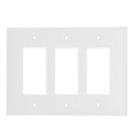 Product Image of 3-Gang Decorator Switch Jumbo Wall Plate - White
