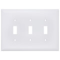 Product Image of 3-Gang Toggle Switch Jumbo Wall Plate - White