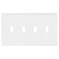 Product Image of 4-Gang Toggle Switch Jumbo Wall Plate - White