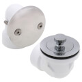 Product Image of Bath Waste Standard Half Kit - CP Lift & Turn Drain w/ 2 Hole Face Plate (PVC)