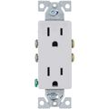 Product Image of Residential Grade Decorator Tamper-Resistant Flush Duplex Receptacle, Auto-Grounding, 15A, 2P, 3W, NEMA  5-15R - White (125V)