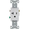 Product Image of Commercial Grade Tamper-Resistant Flush Single Receptacle, 20A, 2P, 3W, NEMA  5-20R, Side Wire - White (125V)
