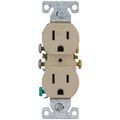 Product Image of Residential Grade Tamper-Resistant Flush Duplex Receptacle, 15A, 2P, 3W, NEMA  5-20R, Side & Push Wire - Ivory (125V)