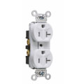 Product Image of Tamper-Resistant Hard Use Spec Grade, Back & Side Wired Receptacle, 20A, 2P - White (125V)