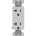 Product Image of Industrial Grade Decorator Tamper-Resistant Duplex Receptacle, 20A, 2P, 3W, NEMA  5-20R, Back & Side Wire - White (125V)