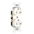 Product Image of Tamper-Resistant Hospital-Grade, Back & Side Wired Duplex Receptacle, 20A, NEMA 5-20R - Ivory (125V)
