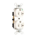 Product Image of Tamper-Resistant Hospital-Grade, Back & Side Wired Duplex Receptacle, 20A, NEMA 5-20R - White (125V)