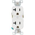 Product Image of Commercial Grade Tamper-Resistant Flush Duplex Receptacle, Auto-Grounding, 20A, 2P, 3W, NEMA  5-20R, Back & Side Wire - White (125V)