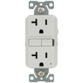 Product Image of Self-Test Tamper-Resistant GFCI Duplex Receptacle, 20A, Slim, 5-20R, Back & Side Wire - 125V (White)