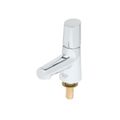 Product Image of LakeCrest 1 Hole Self-Closing Deck Mount Metering Faucet w/ Push Button Handle, 0.5 GPM (Chrome)
