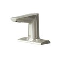 Product Image of 4" Deck Mount WaveCrest Electronic Sensor Faucet w/ 0.5 GPM Vandal Resistant Hidden Spray Device (Brushed Nickel)