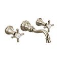 Product Image of Weymouth 2 Handle High Arc Wall Mount Bathroom Faucet, Cross Handles (Polished Nickel), TS42112NL