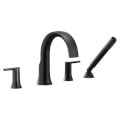 Product Image of Doux Two Handle Non-Diverter Roman Tub Faucet w/ Hand Shower (Matte Black), TS984BL