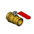 Product Image of Ball Valve, 3/4" FNPT, Brass, Coated Lever Handle (Red), 017487-45R