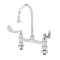 Product Image of 8" Deck Mount Pantry Faucet, 1/2" NPT Male Inlets, Swivel Gooseneck, Aerator, 4" Wrist Handles (Polished Chrome), B-0327