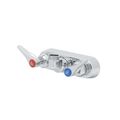 Product Image of 4" Wall Mount Workboard Faucet, Less Nozzle, Cerama, Lever Handles (Chrome Plated), B-1115-CR-LN