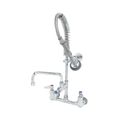 Product Image of Mini Pre-Rinse Unit, 8" Wall Mount Base, B-0107, 8" Swivel Nozzle, Lever Handles, Wall Bracket (Polished Chrome), MPZ-8WLN-08
