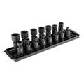 Product Image of 3/8" Drive 6-Point Universal Joint Impact Socket Set with Rails and Tray, 15-Piece (1/4-1")