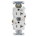 Product Image of Heavy-Duty Tamper/Weather Resistant Industrial Specification Grade Duplex Receptacle, 2P, 20A, NEMA 5-20R - White (125V)