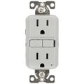 Product Image of Self-Test Tamper & Weather Resistant GFCI Duplex Receptacle, 15A, Slim, 5-15R, Back & Side Wire - 125V (White)