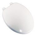 Product Image of Utility Grade Molded Wood Elongated Toilet Seat w/ Plastic Hinge - White