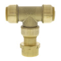 3/4" Sharkbite x 3/4" Sharkbite x 3/4" FNPT Tee (Lead Free)