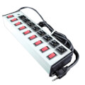 Product Image of 8 Outlet White Deluxe Control Power Strip, Lighted Switch, Snap-On Mount, 13" Length (6 ft. Cord)