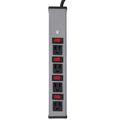 Product Image of 4 Outlet Grey Deluxe Control Power Strip, Lighted Switch, Snap-On Mount, 13" Length (6 ft. Cord)