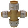Product Image of 3/4" x 3/4" x 1/2" x 1/2" SharkBite Max Brass Cross Tee (Lead Free), UR380A