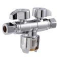 Product Image of 1/2” SB Max X 3/8” OD X 3/8” OD Comp Dual Stop Valve