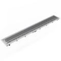 Product Image of 48" Complete Universal Infinity Drain Kit w/ PVC Channel & Squares Pattern Grate (Satin Stainless)